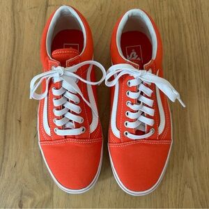 VANS Limited Edition Orange and White Canvas Old-Skool Sneakers